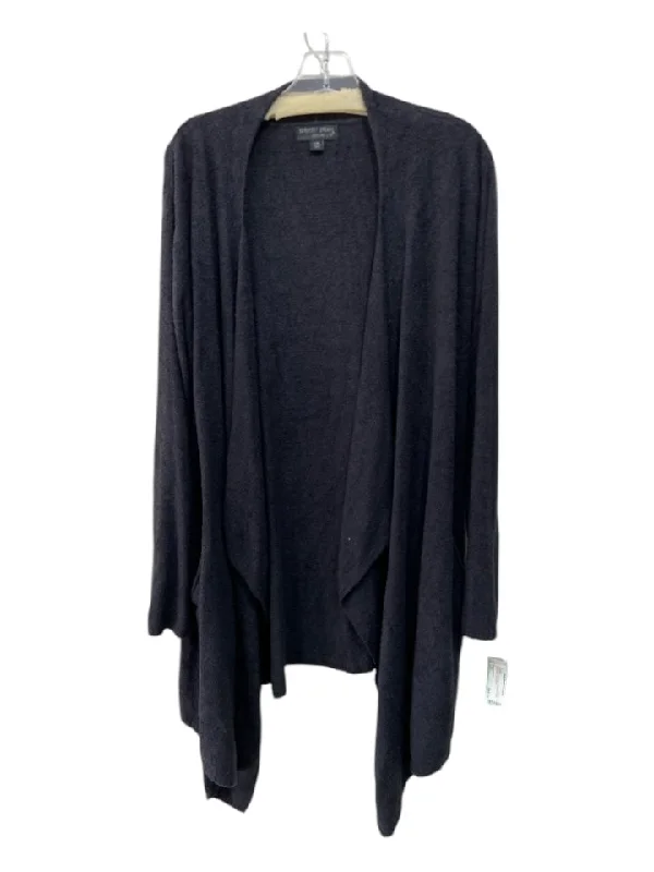 Barefoot Dreams Size L/XL Black Nylon & Rayon Oversized lapel Cardigan