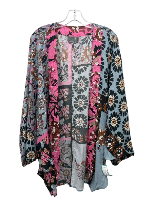 By Anthropologie Size One Size Blue, Pink, Multi Print Modal Floral Cardigan