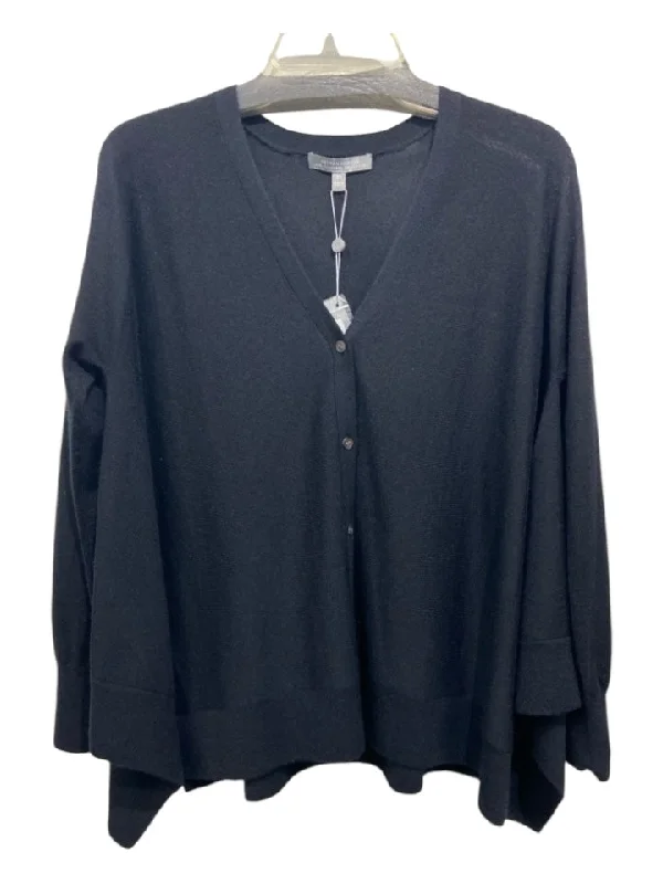 Neiman Marcus Size XS Black Cashmere Long Sleeve Button Front Cardigan