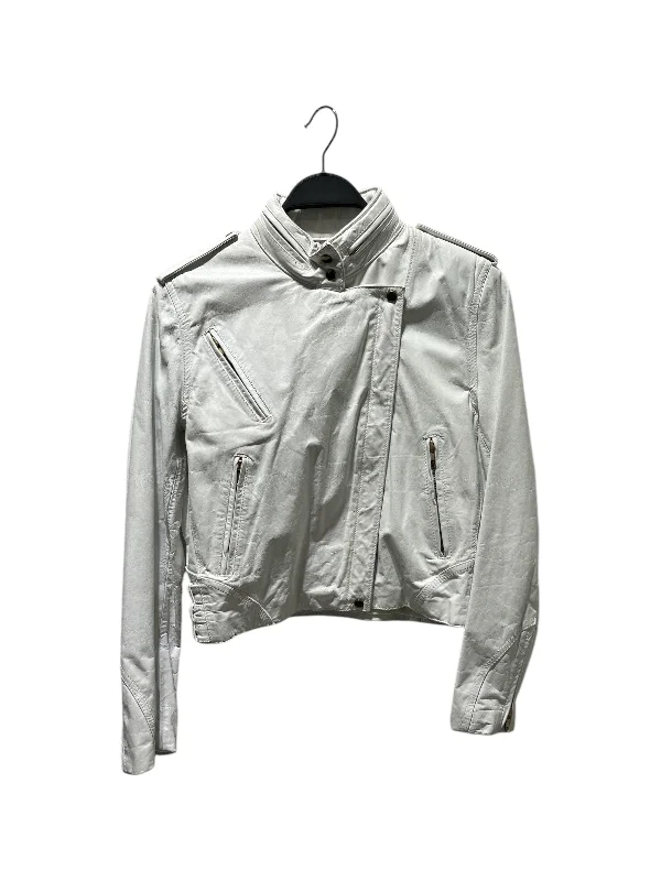 Wilson/Jacket/10/Leather/WHT/3 Front zip pockets