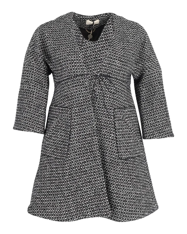 Ba&Sh Textured Short Coat in Black and White Cotton