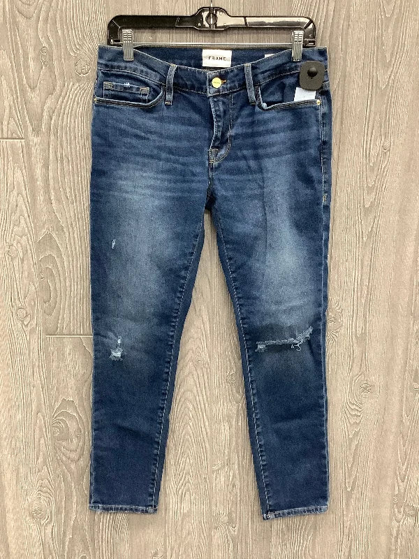 Jeans Skinny By Frame In Blue Denim, Size: 2