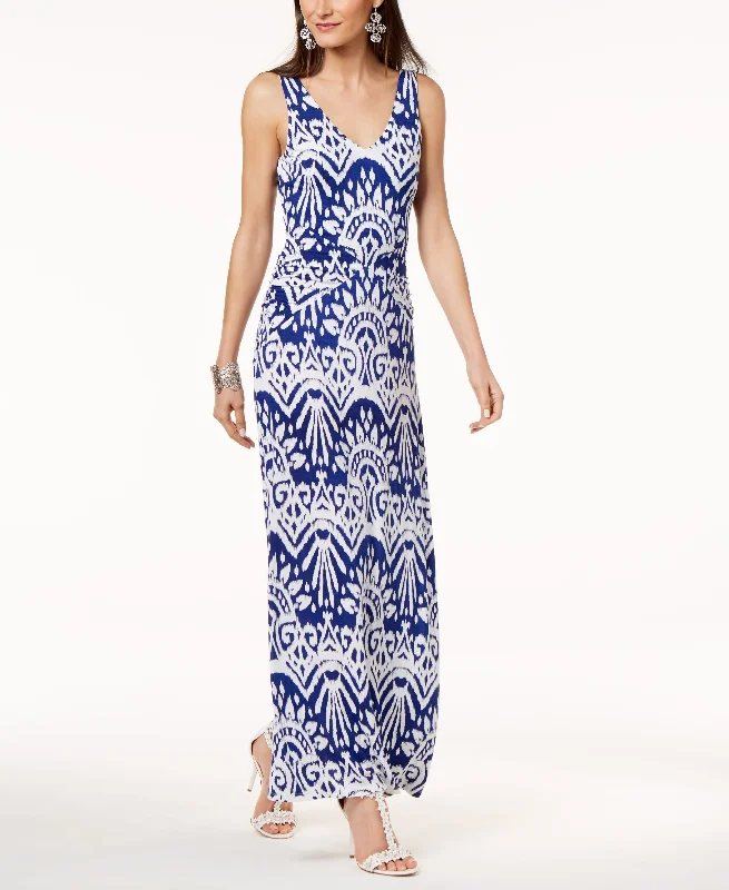 Ikat Print Maxi Tank Dress