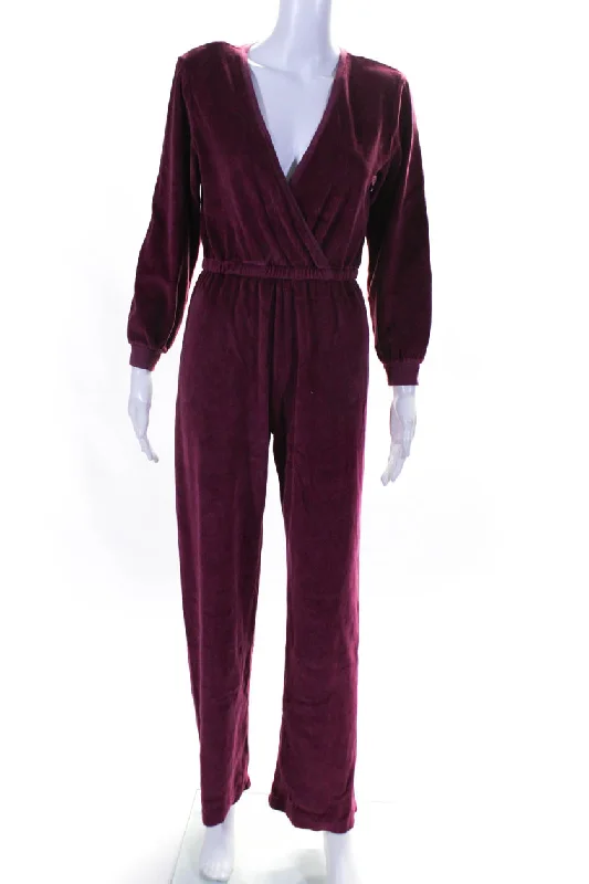 Suzie Kondi Womens VELOUR V-NECK JUMPSUIT FW20-1 CERISE