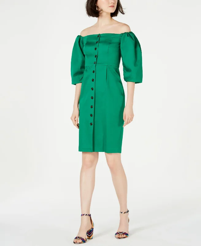 Vince Camuto Off The Shoulder Puff Sleeve Dress