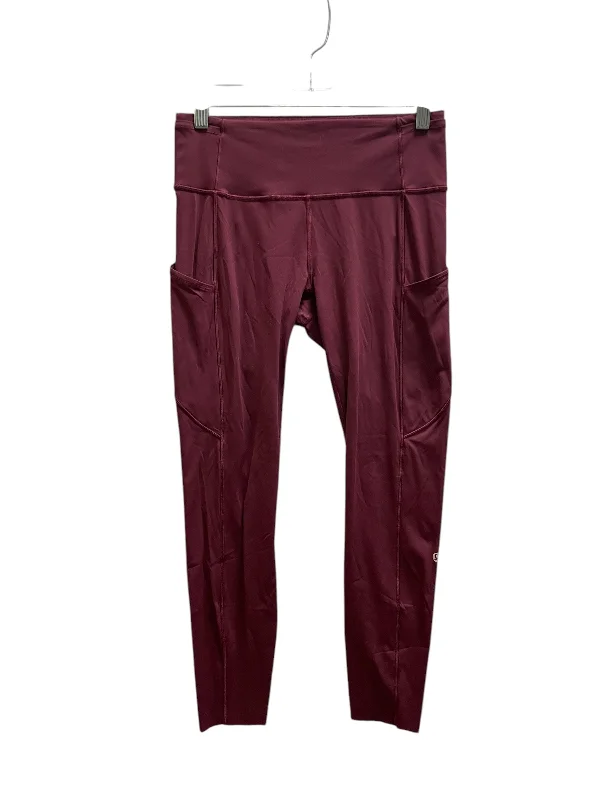 Athletic Leggings By Lululemon In Maroon, Size: 8