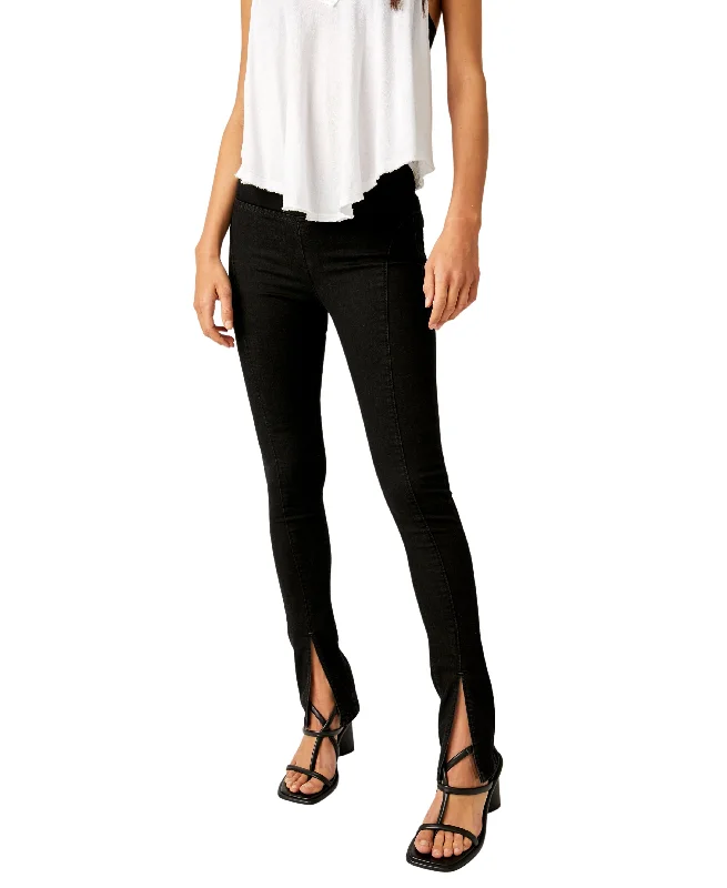 Free People Licorice Double Dutch Pull On Slit Jean