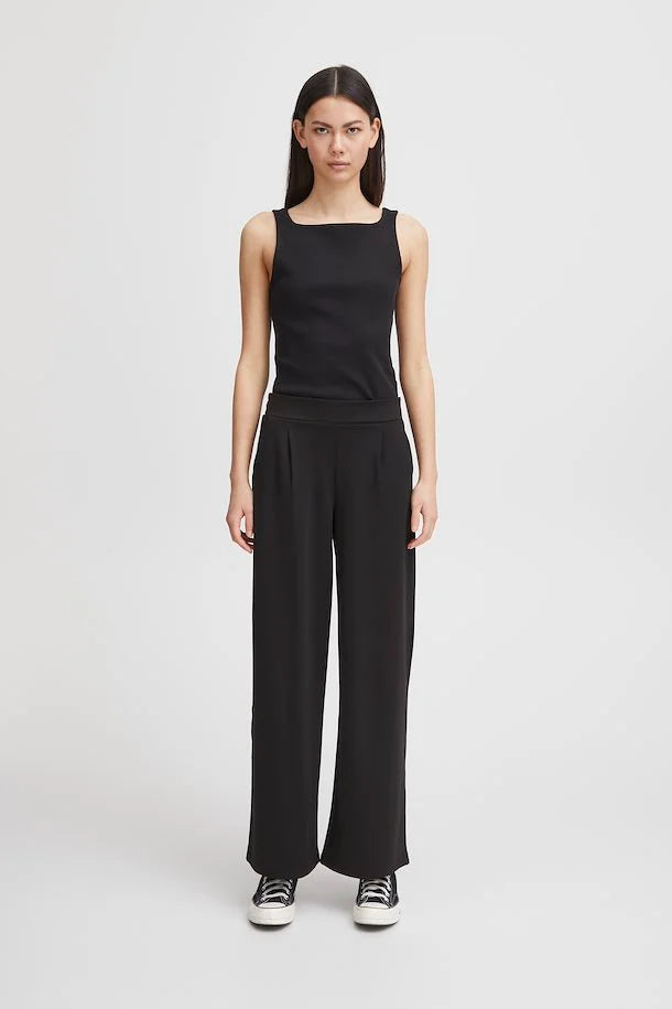 Kate Wide Leg Trousers (Black)