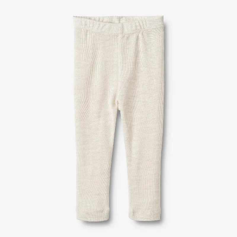 Wool Leggings Agi | Baby - eggshell melange