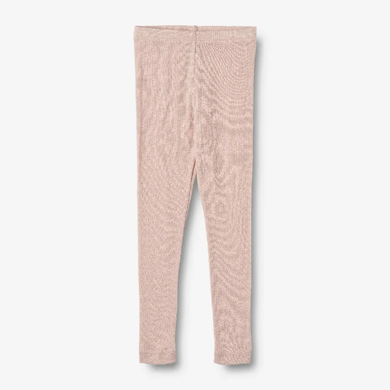 Wool Silk Leggings Agi - pale lilac