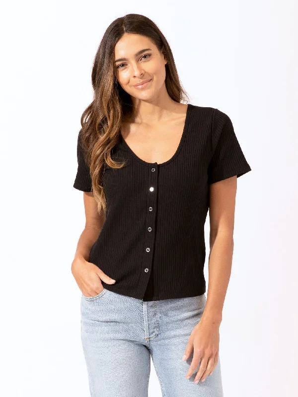 Lauryn Button-Front Tee